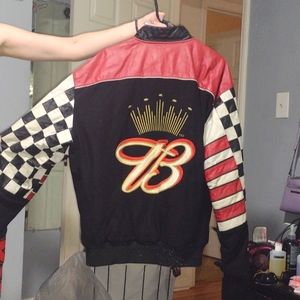 XL Vintage Dale Jr leather racing coat